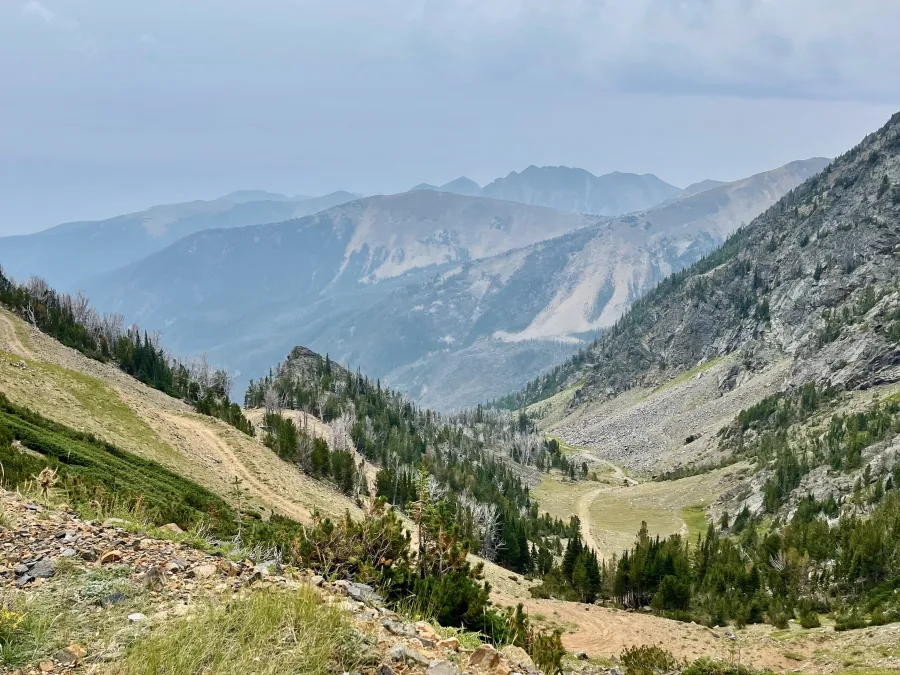 A view from the top of the pass