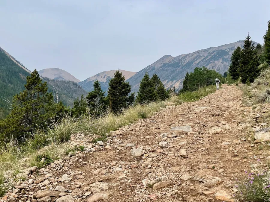 The road becomes much rockier and steeper