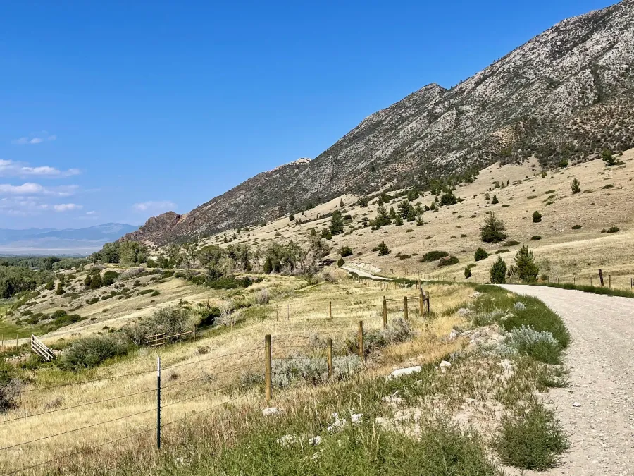 A road curves around a mountain slope