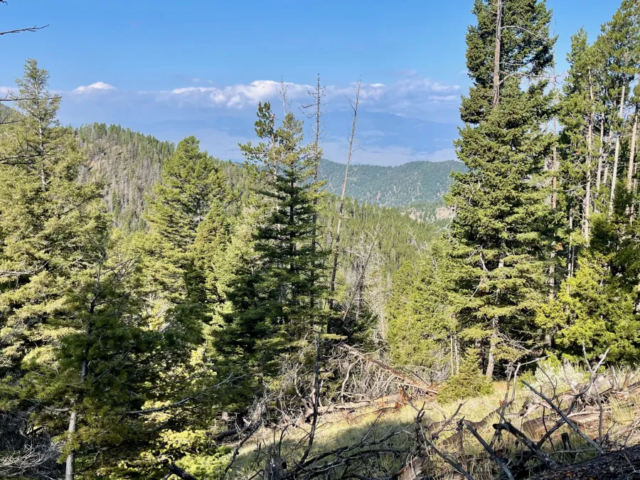 Mountains in the Pioneer Range are barely visible far in the distance