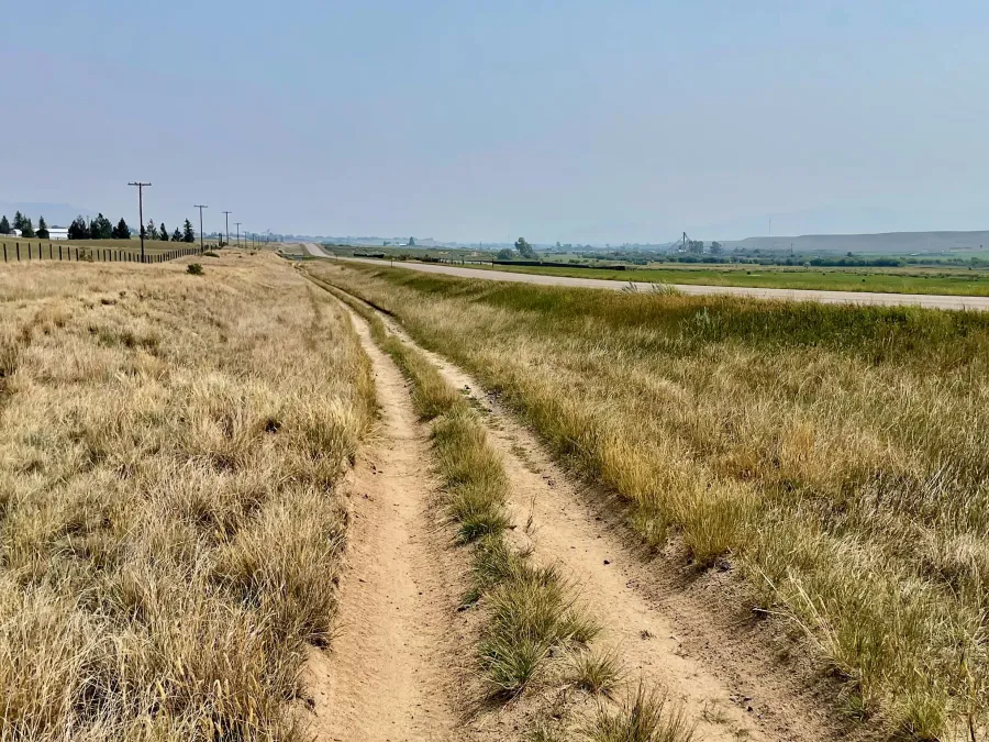 A farm road next to an access road