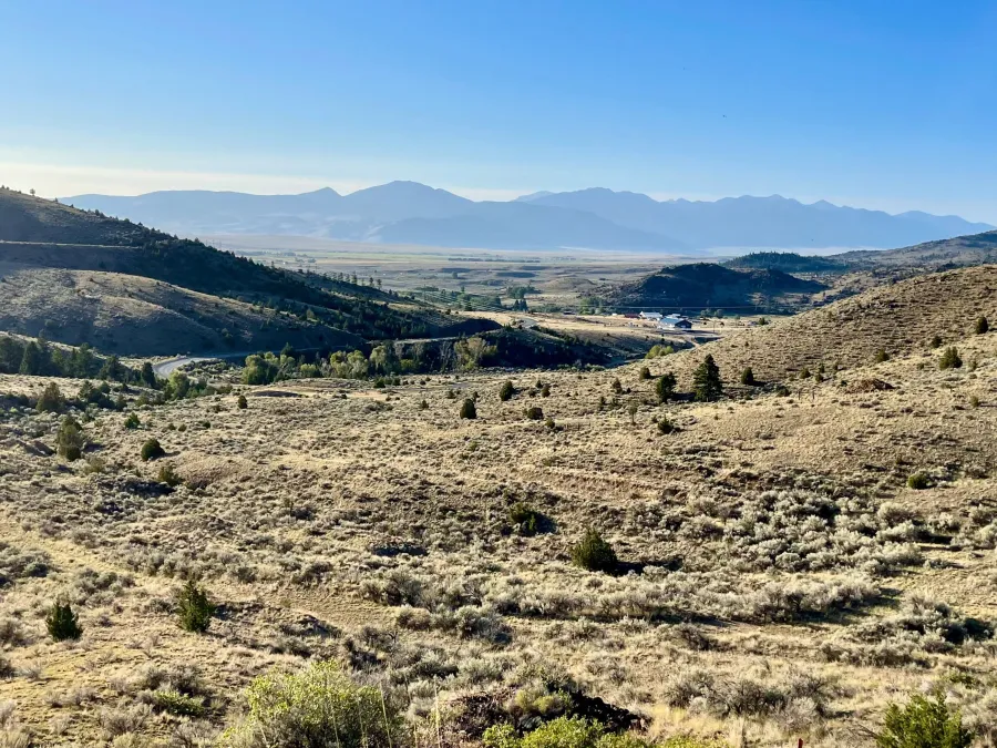 A look back toward the Tobacco Root Mountains