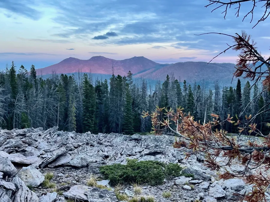 Alpenglow on Three Brothers Mountain