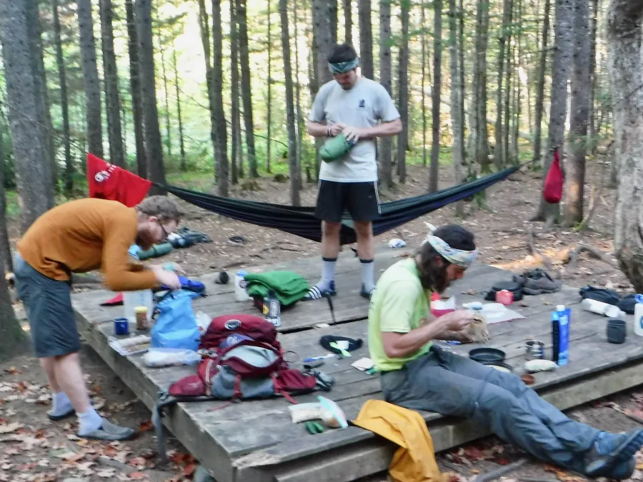 Single T, Boomer, and Jason at Plazza Rock Lean-to