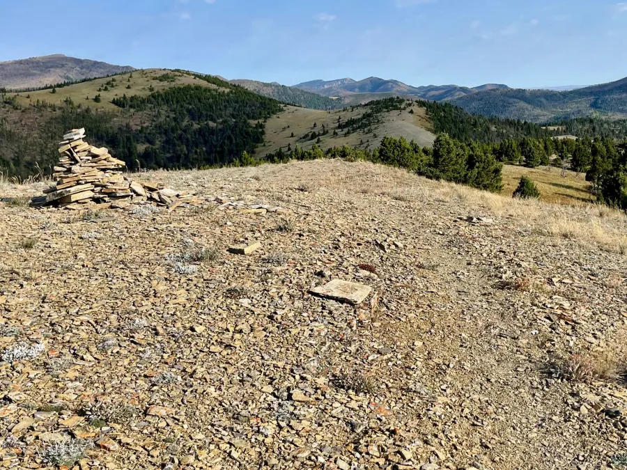 A cairn on a ridgetop
