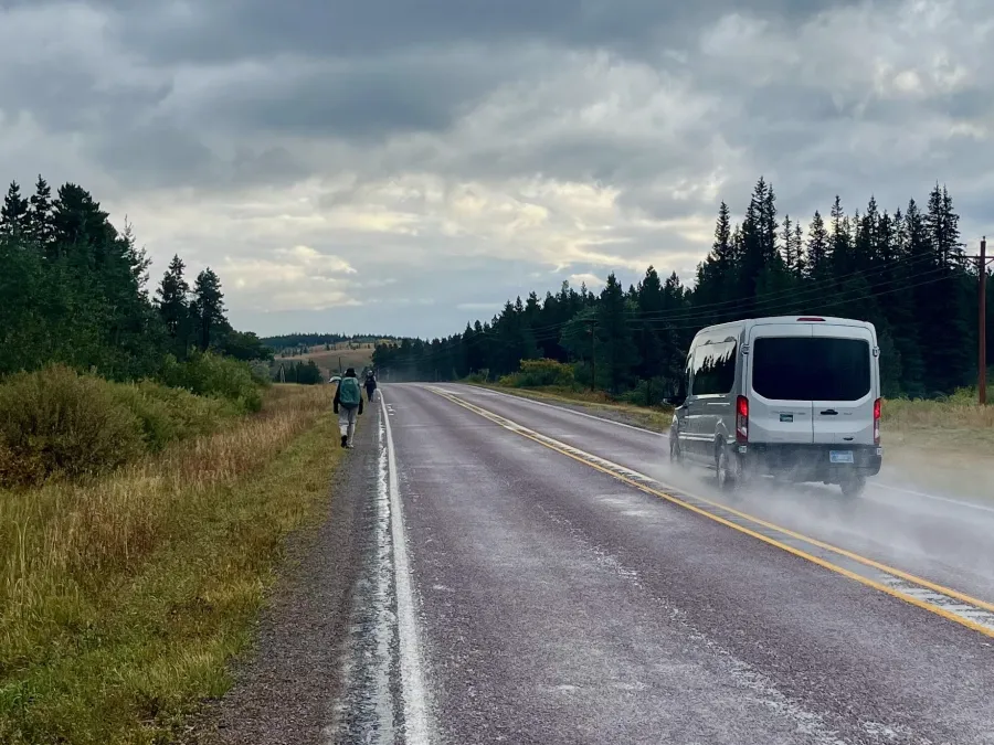 Rain on U.S. Highway 2