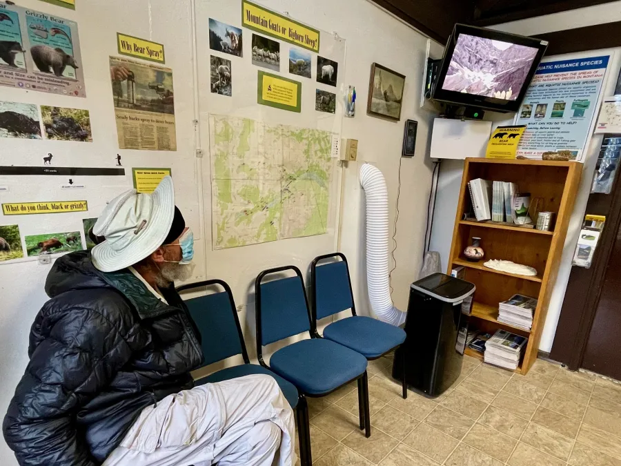 Top O' watches a bear safety video