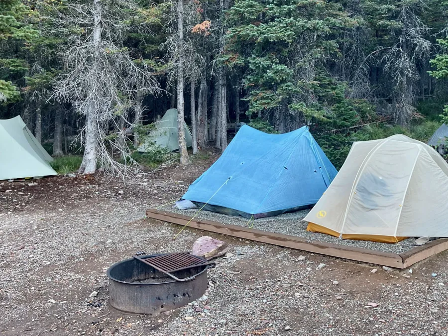A campsite for hikers and bikers at Two Medicine Campground