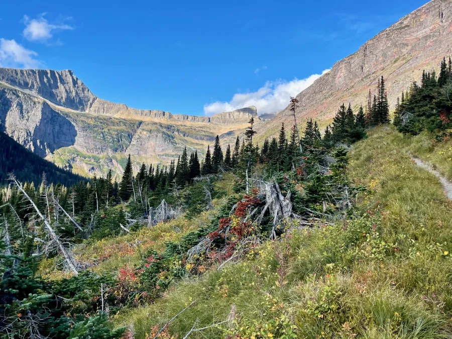 The trail climbs toward Triple Divide Pass