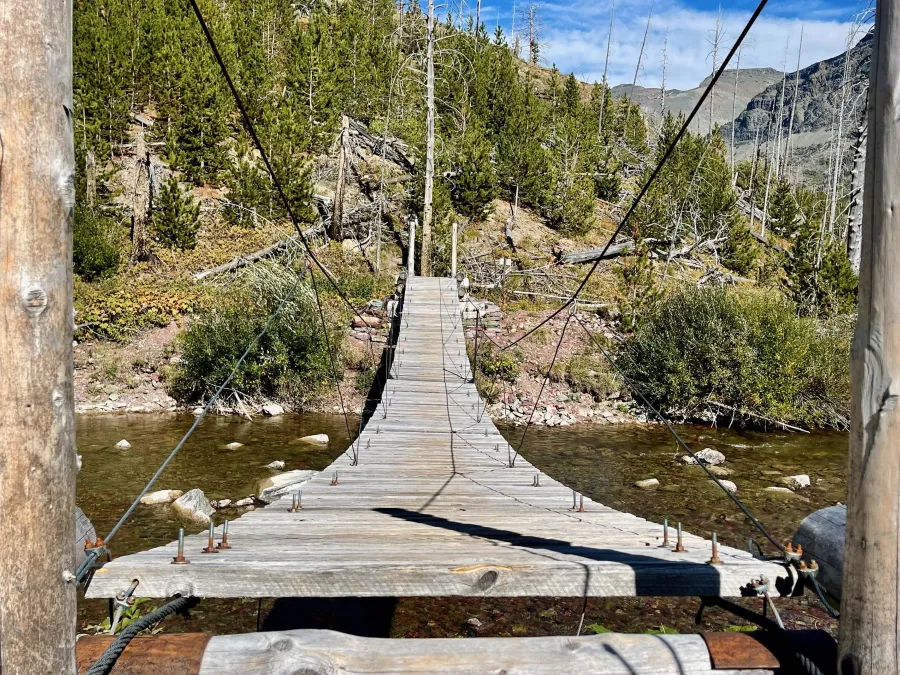 A footbridge over Red Eagle Creek