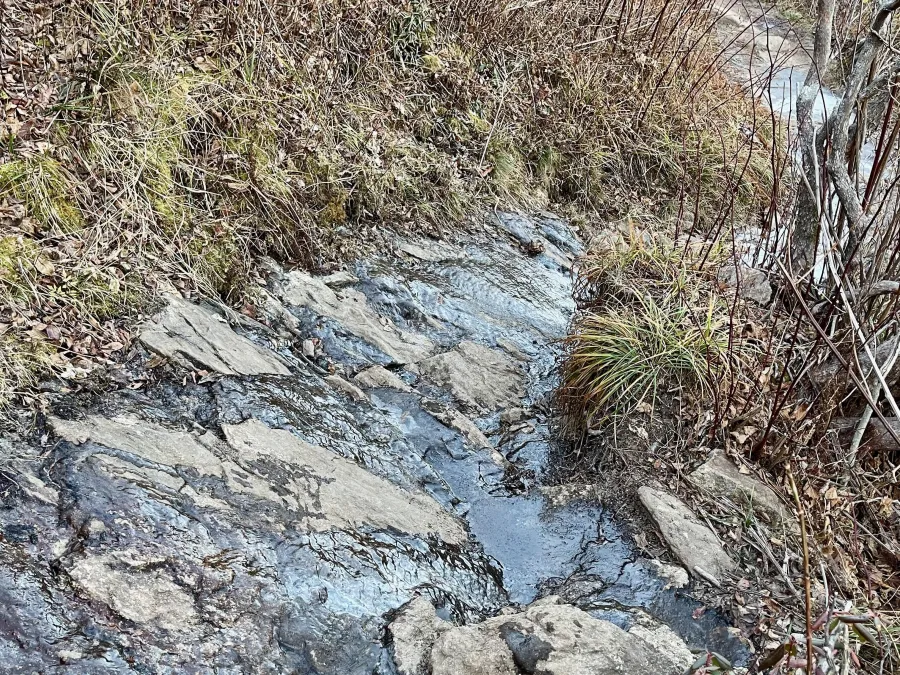 Ice on the trail