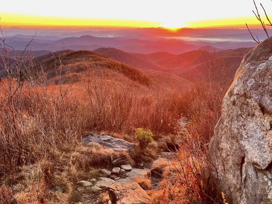 Sunrise, as seen from the top of Tennent Mountain
