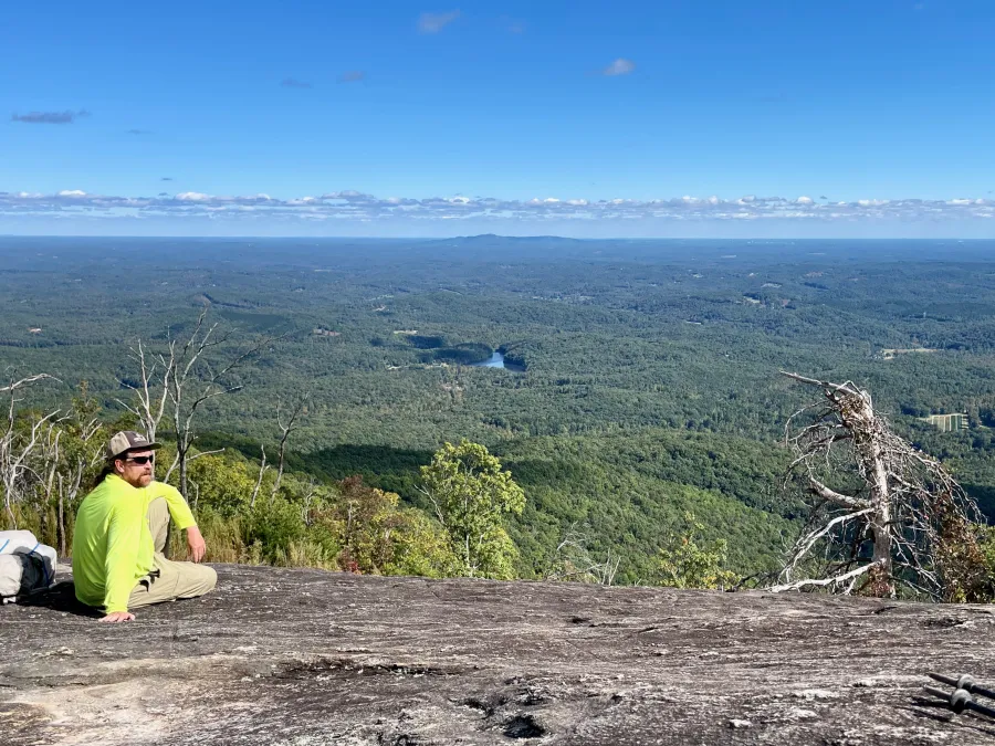 Sasquatch sits on Bald Knob