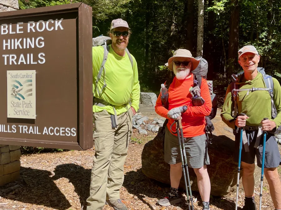 Sasquatch, Gravity, and Polecat at the start of the Foothills Trail