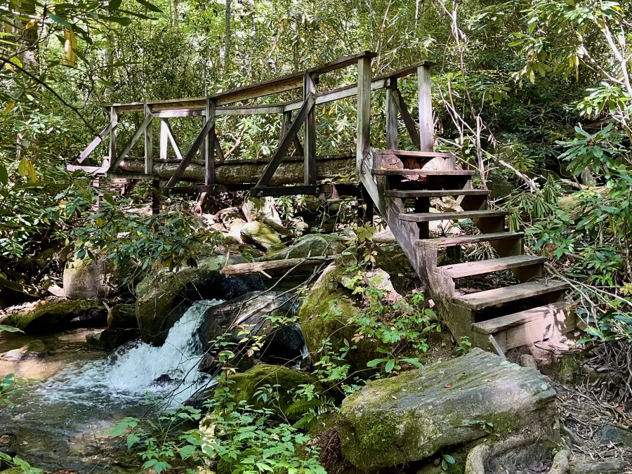 A footbridge over Corbin Creek