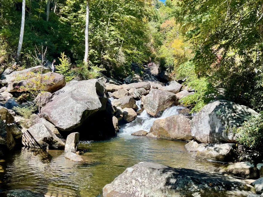 A footbridge over Whitewater River