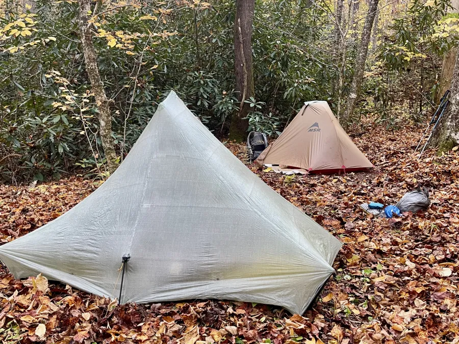 A campsite on Piercy Creek 