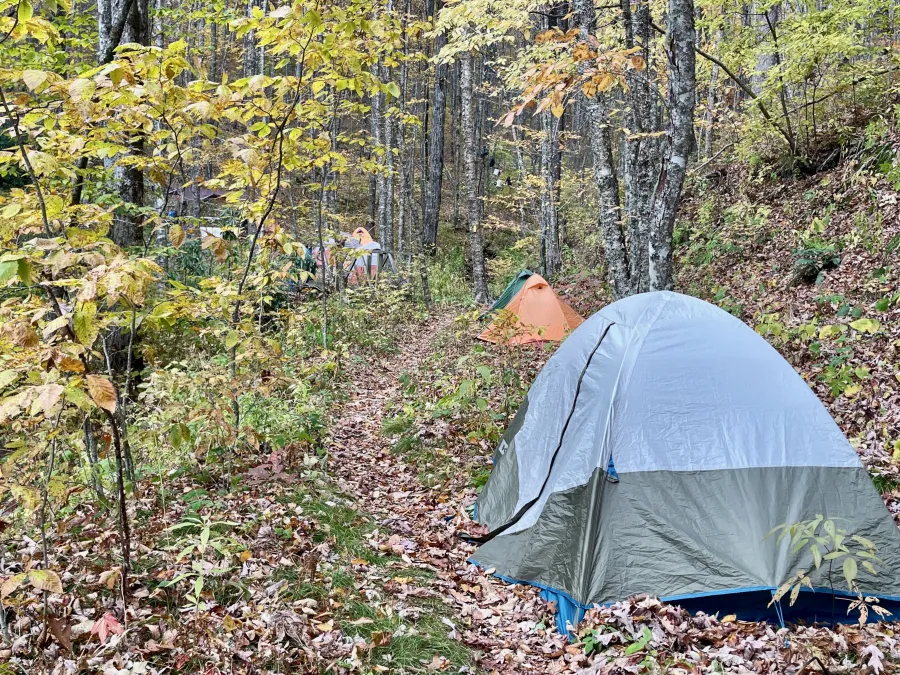 Tents used by crew members