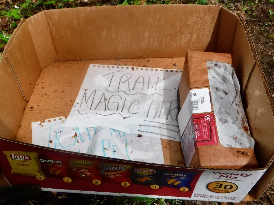 Empty trail magic box