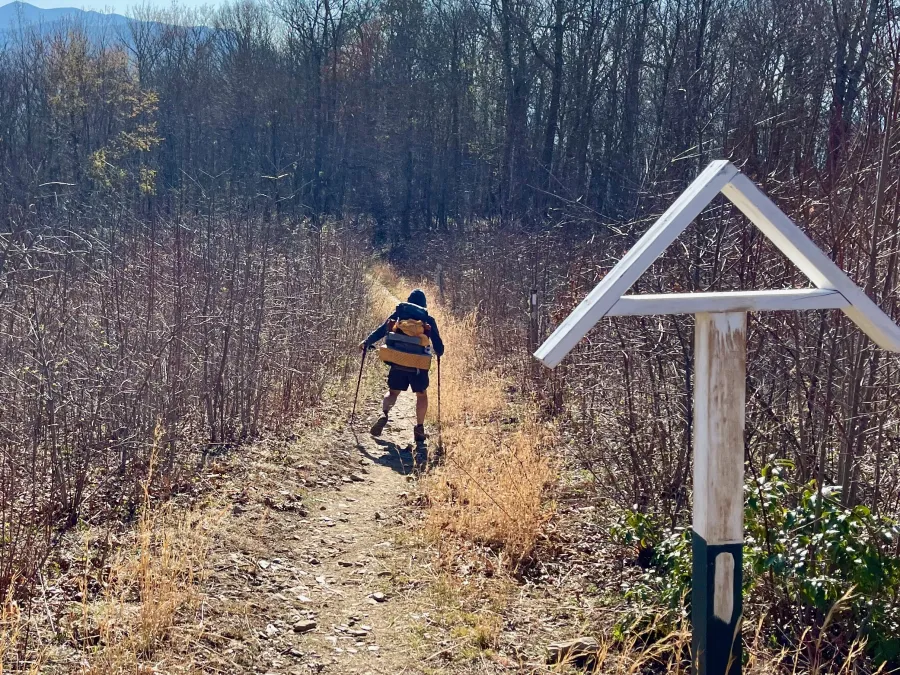 An AT trail marker