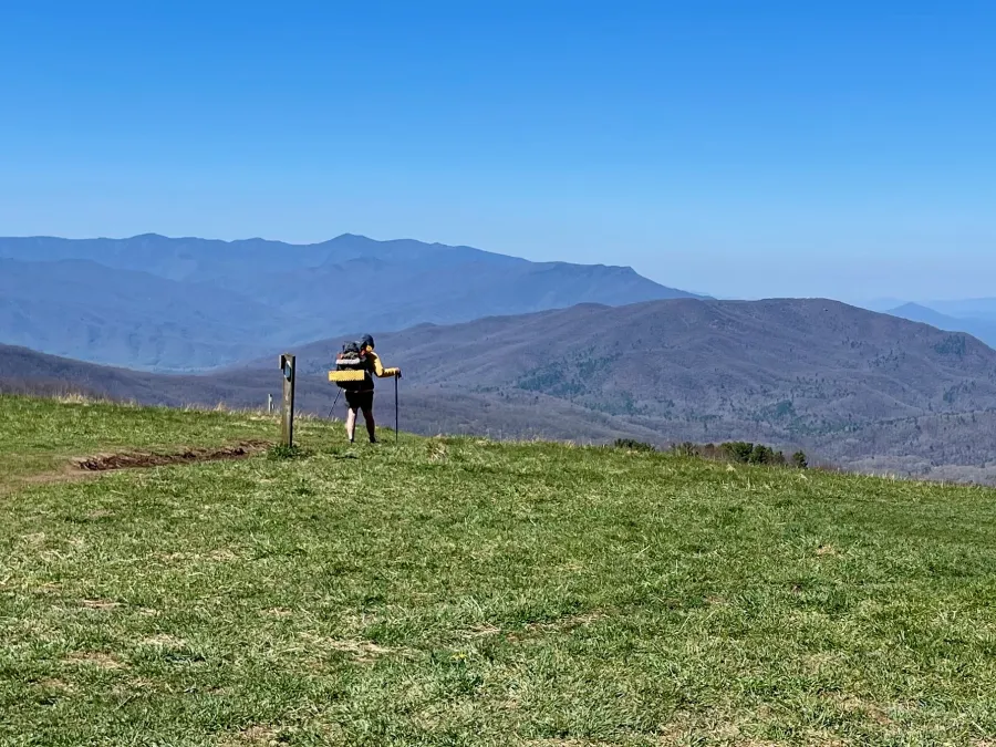 Polecat begins the descent from the top of Max Patch