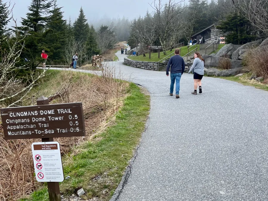 Leaving the parking lot at Clingman's Dome