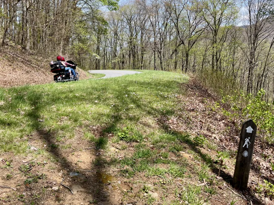 The Blue Ridge Parkway makes a wide turn