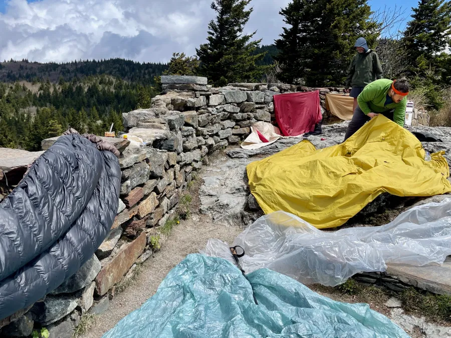 A yard sale at Devils Courthouse