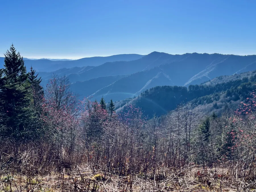 A view of mountains east of Great Smoky Mountains National Park