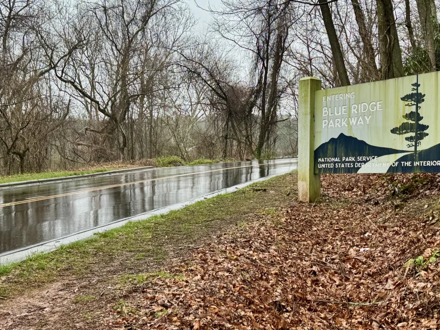 A sign for the Blue Ridge Parkway