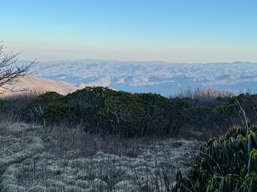 Looking across Craggy Gardens and the valley below