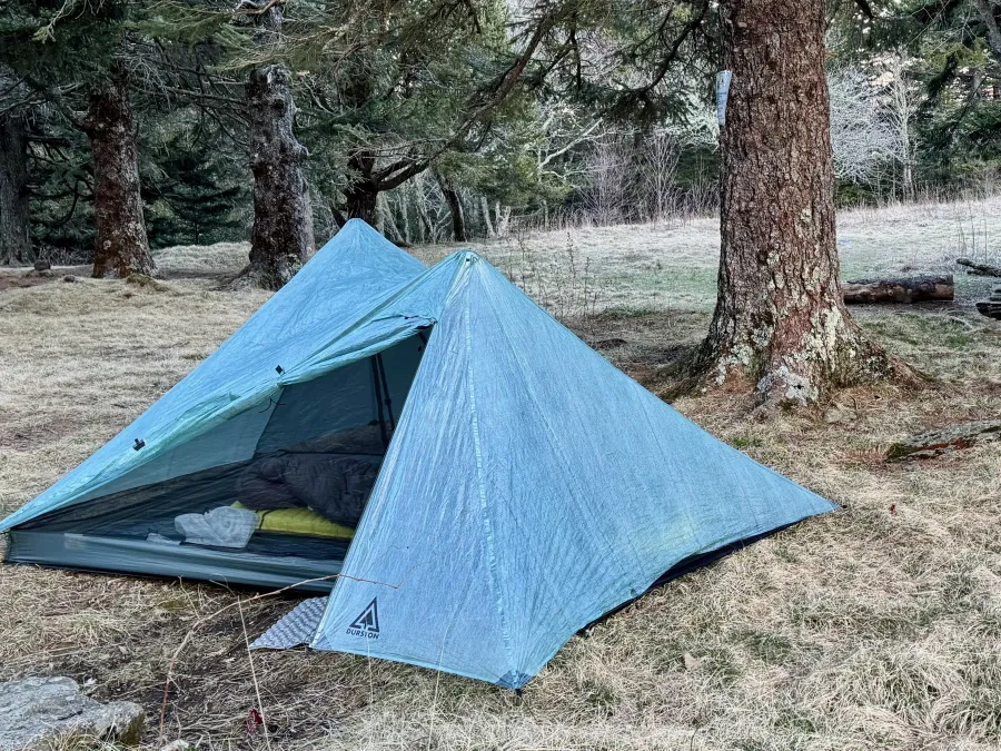 A tent at Commissary Hill