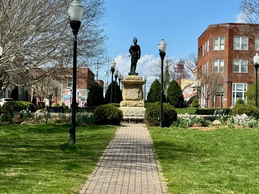 A park in the center of Burnsville, N.C.