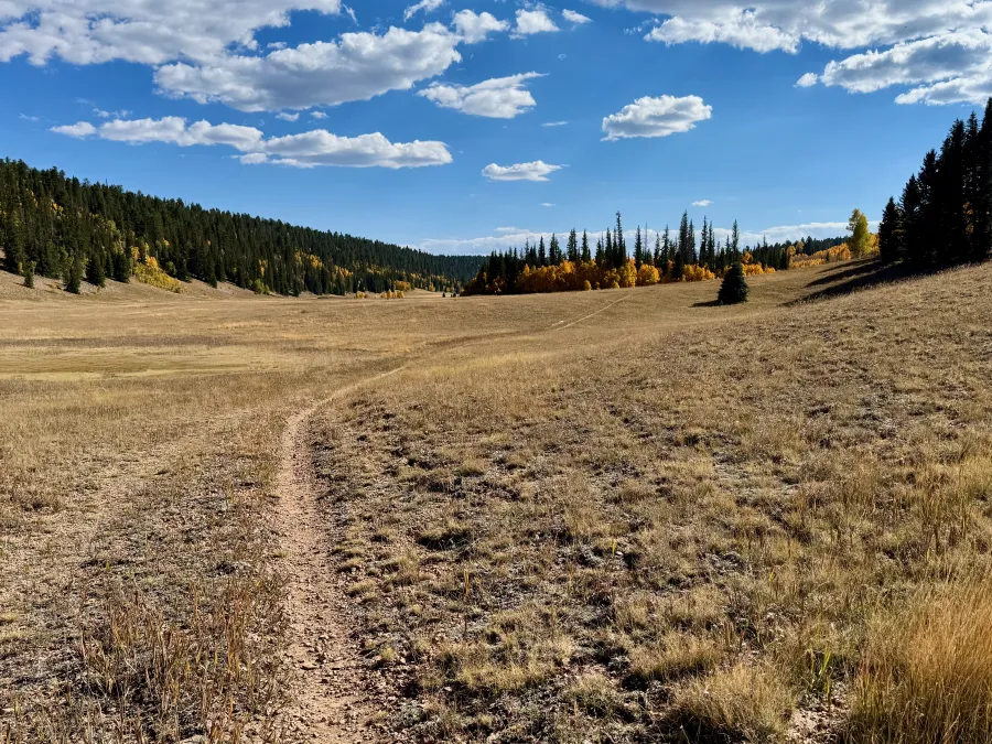A wide, flat valley