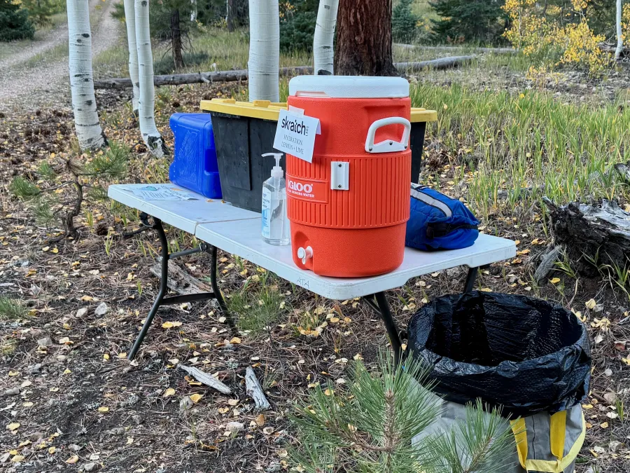 An aid station for the North Rim Ramble