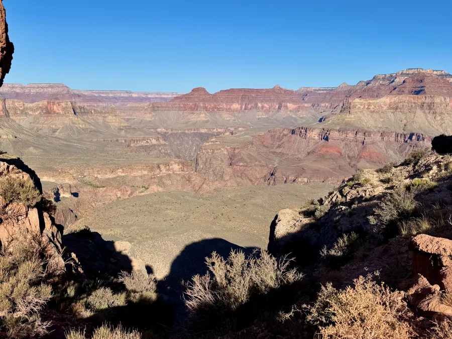 Looking between mesas to see deep into the canyon