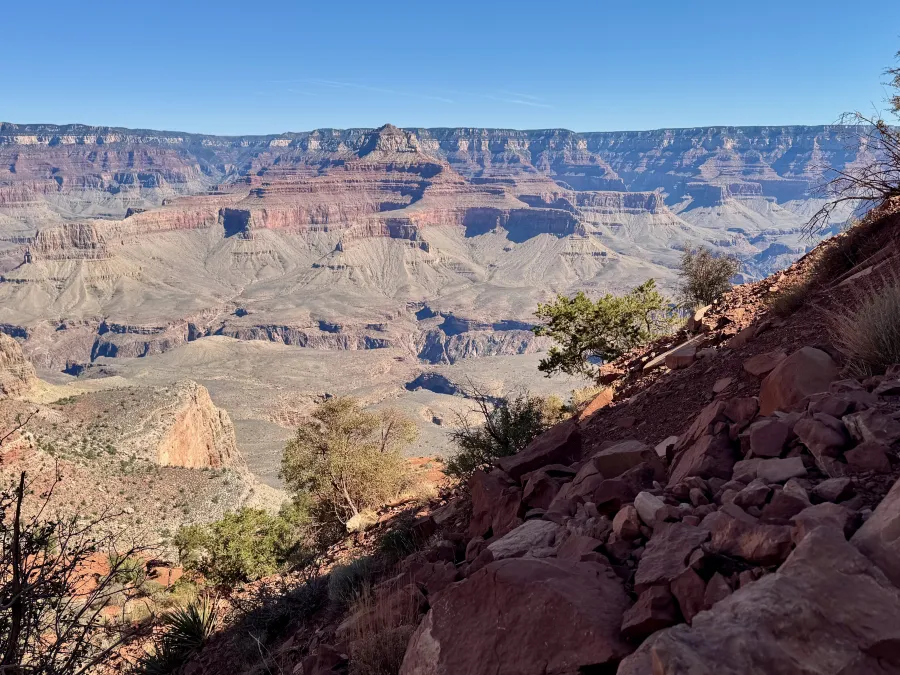 Part of the canyon is in shade, the rest is in sunlight