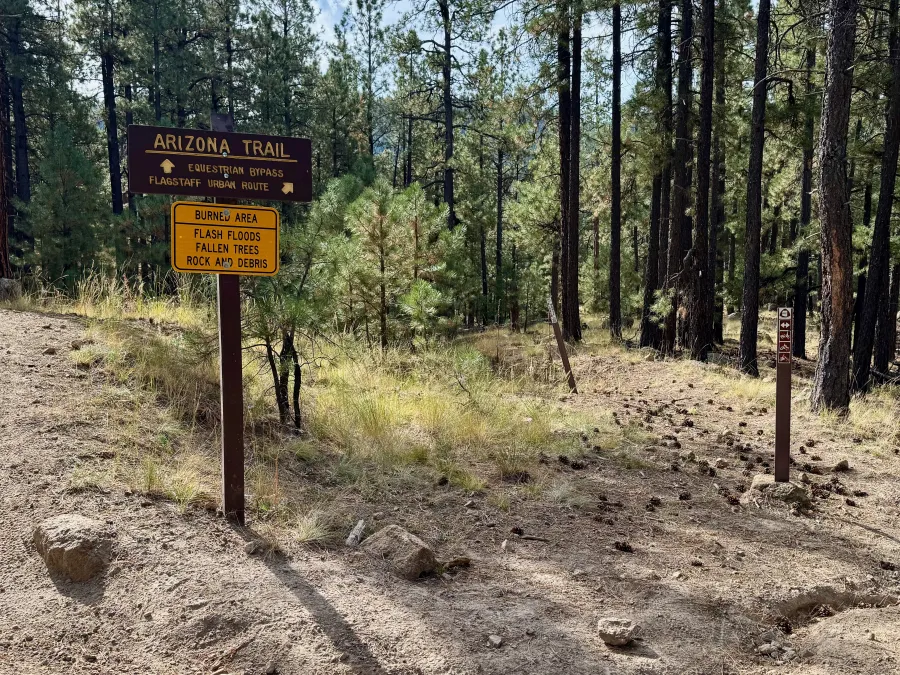 The Arizona Trail splits in two directions