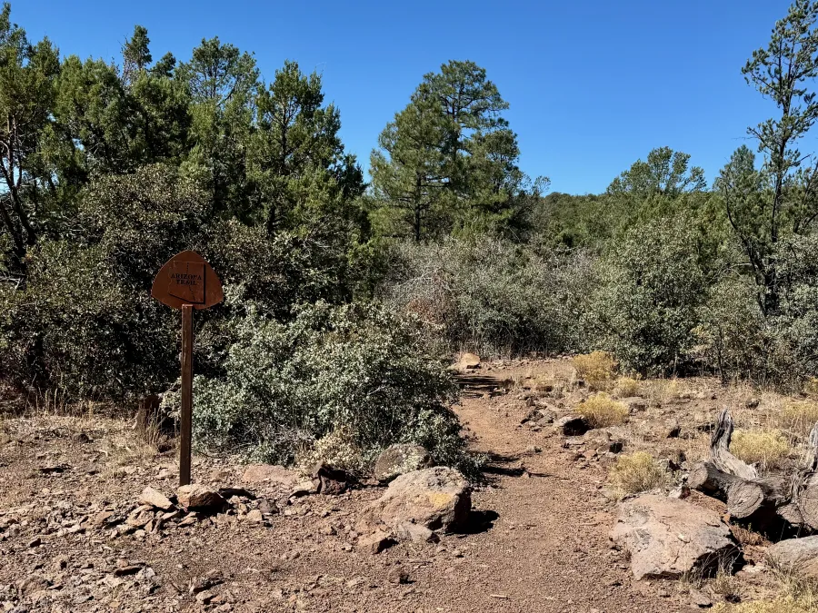 The trail leaves a dirt road