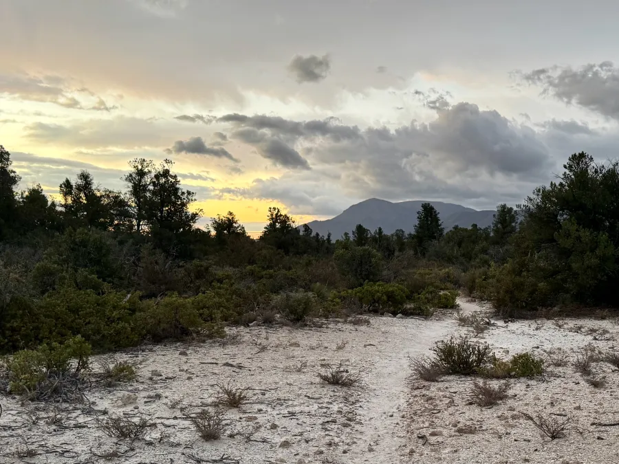 The trail crosses Whiterock Mesa