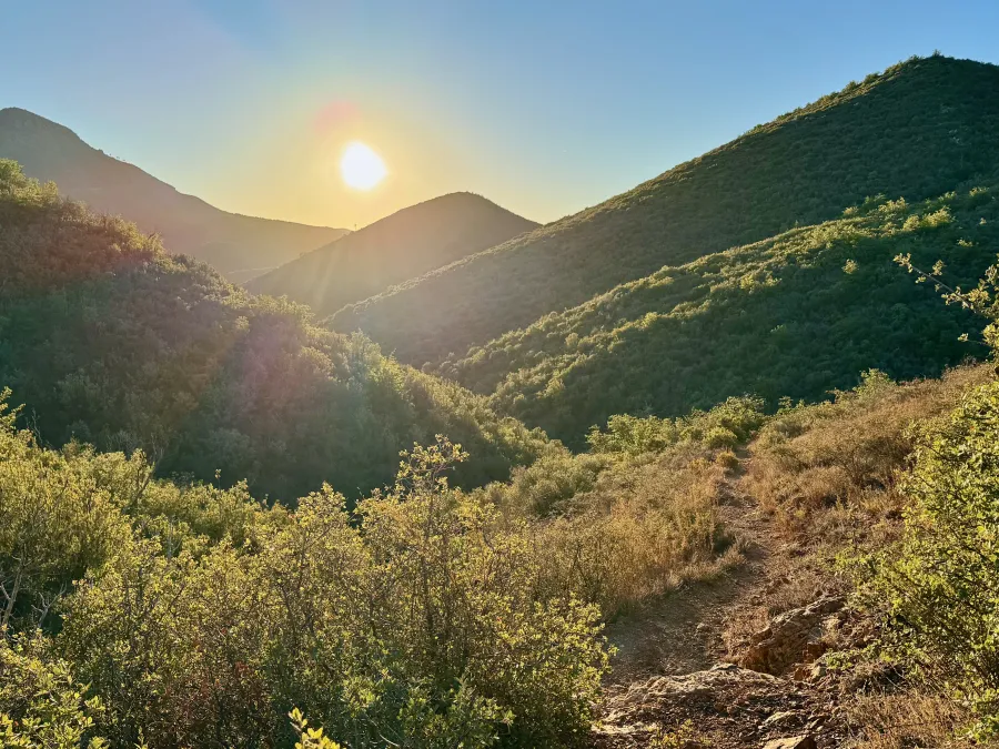 The sun hangs low over the Mazatzals
