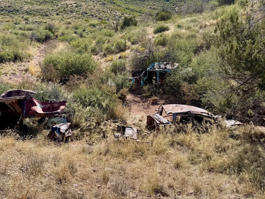 A pile of junked cars