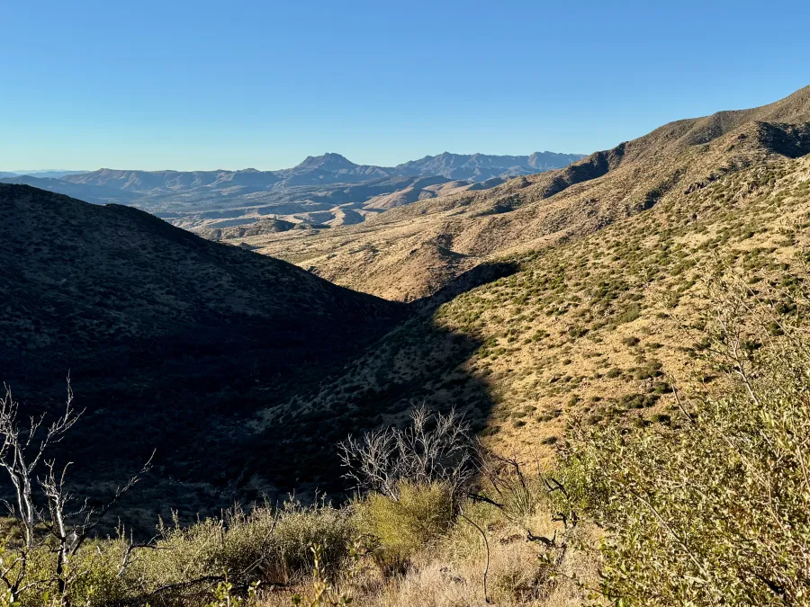 A view from a ridge in the Mazatzal Mountains