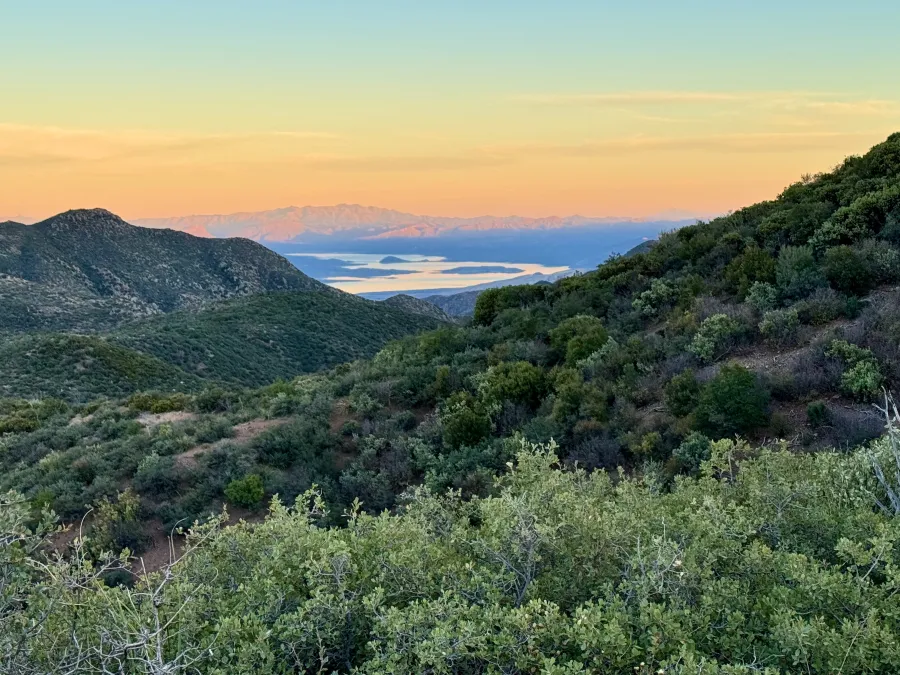 A view of Roosevelt Lake at sunset
