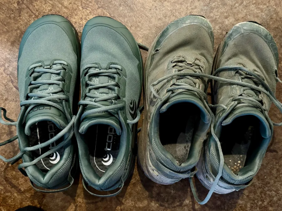 New shoes and old shoes