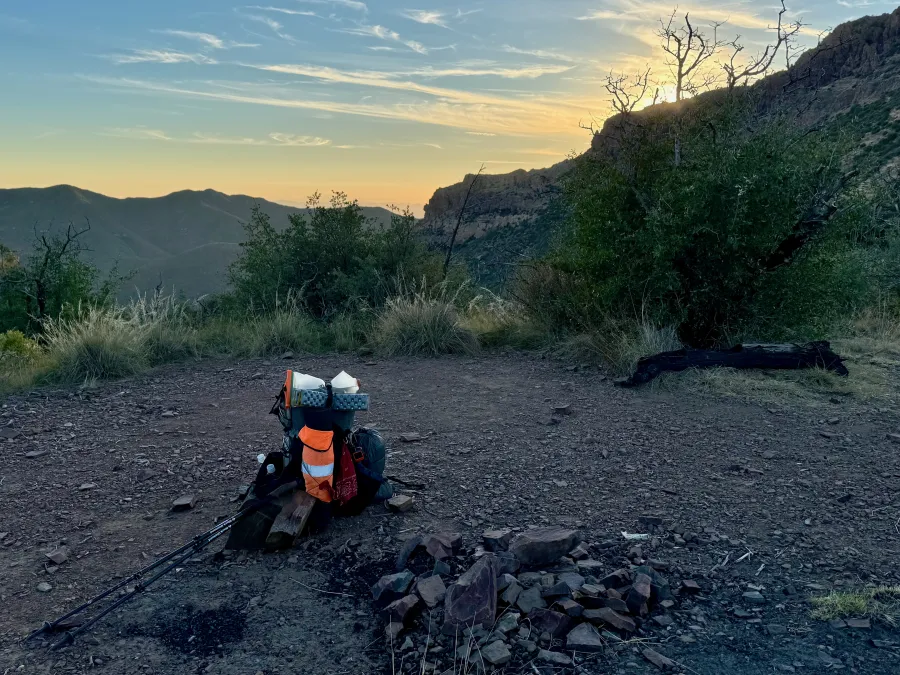 A campsite in Superstition Wilderness