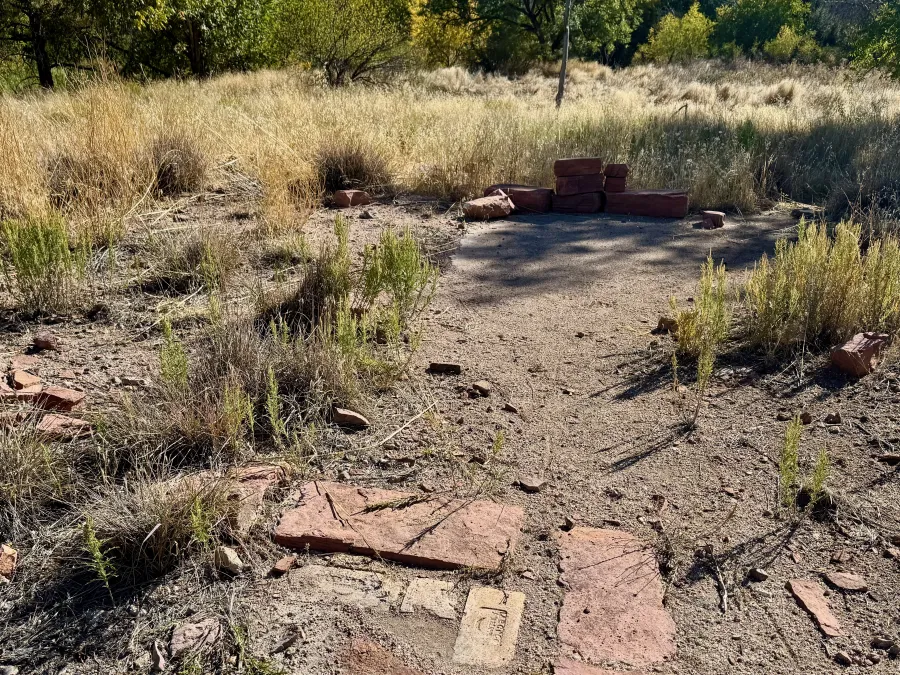 The foundation of a house in Reavis Ranch