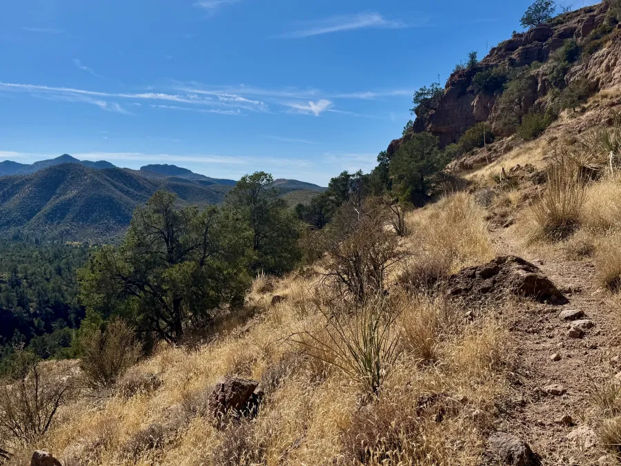 The trail follows the side of a ridge