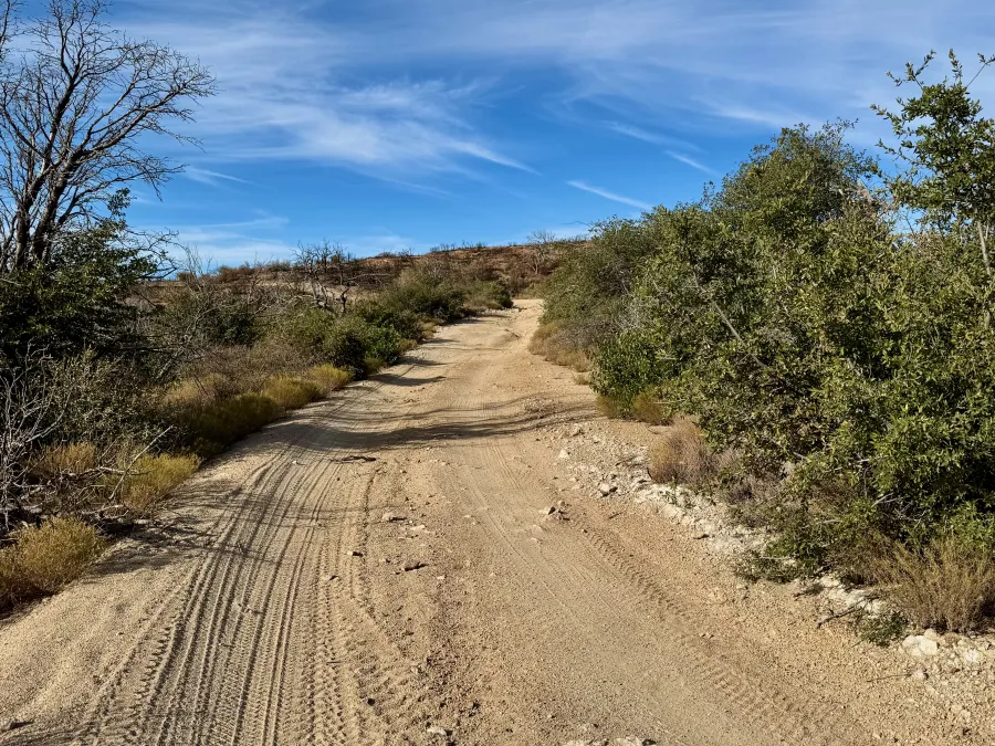 The trail turned to a road after leaving Superstition Wilderness