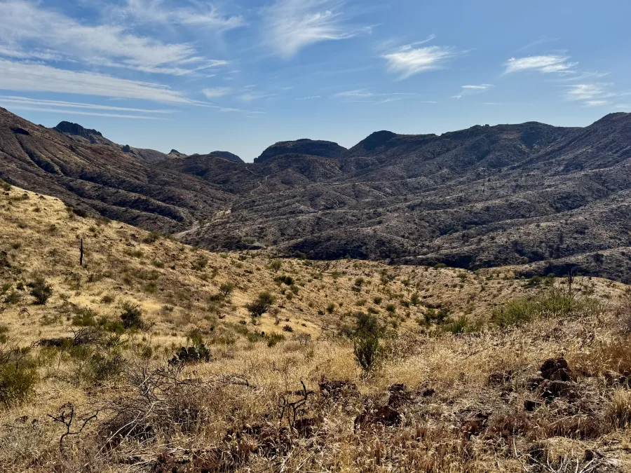 Hills formed by lava flow